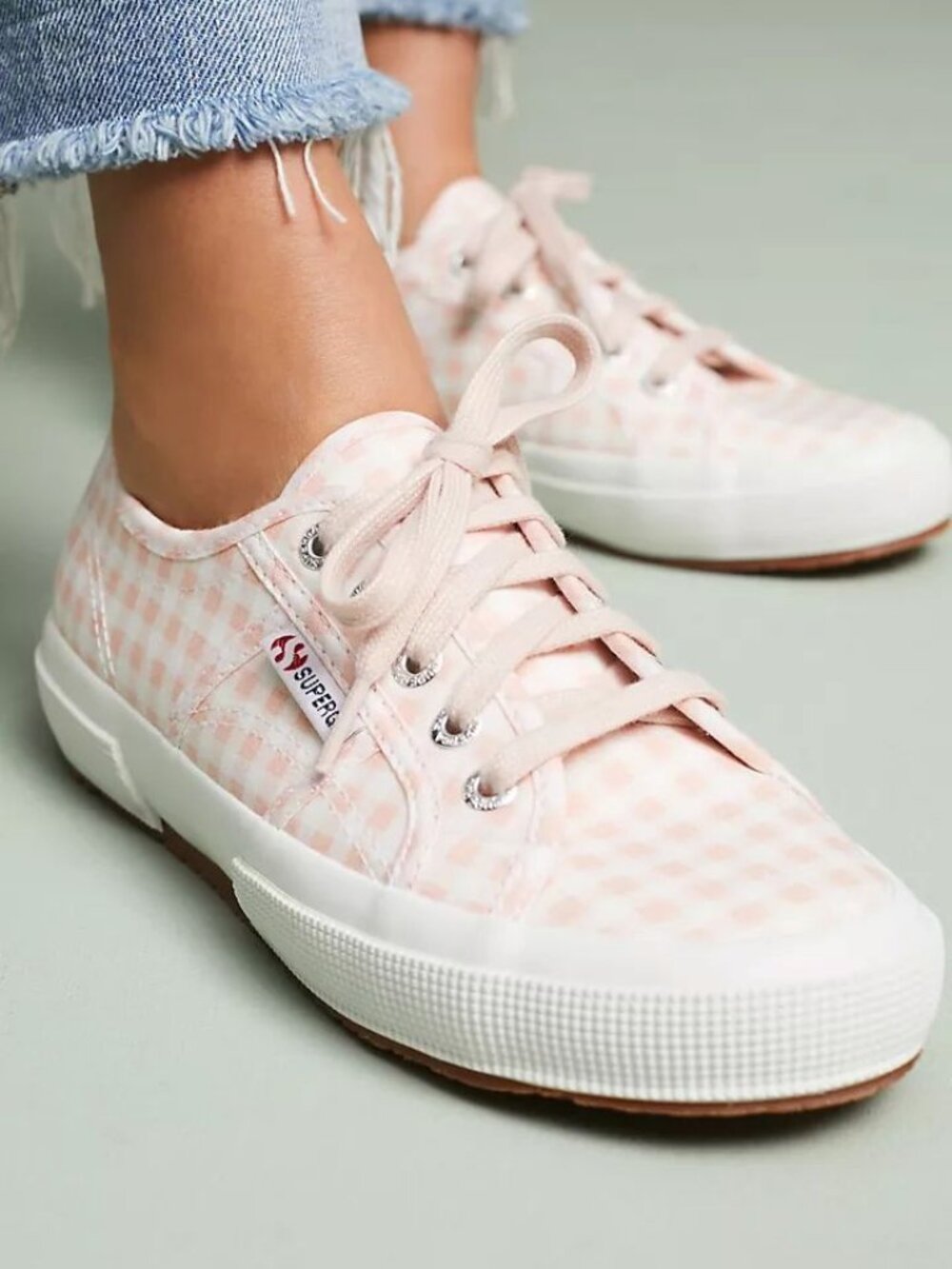Superga - Love Shack Fancy - "Cotton Candy" Gingham Sneaker